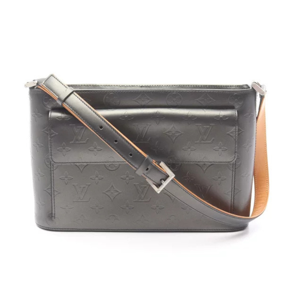 Louis Vuitton Alston Shoulder Bag Leather Monogram Matte Black